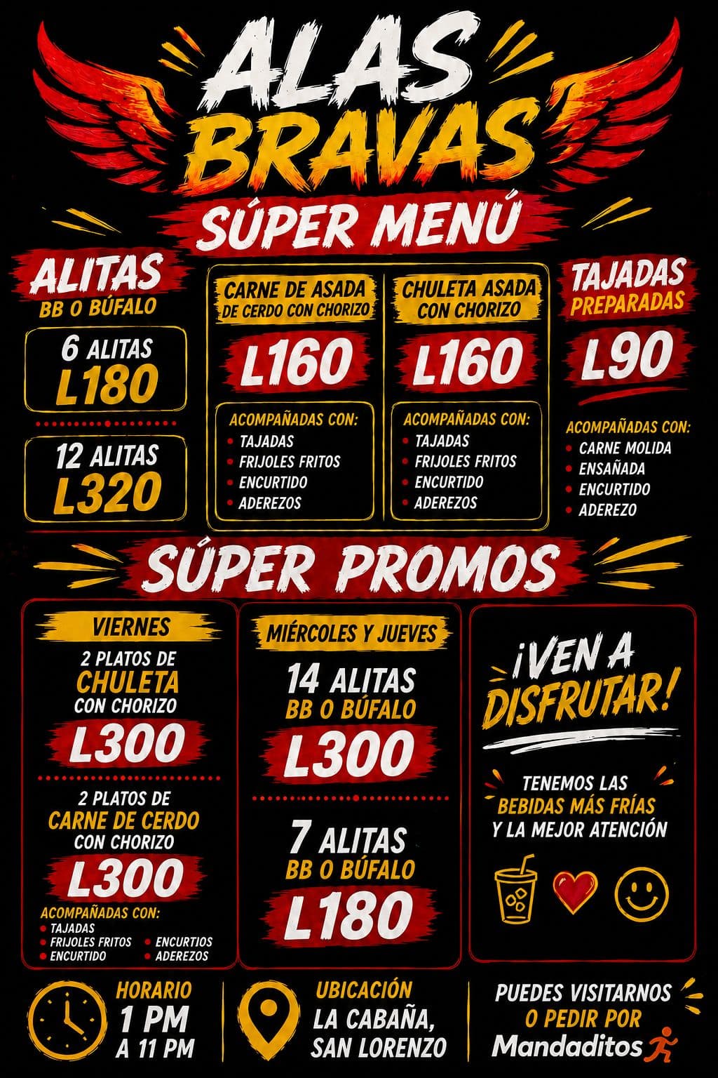 Súper Menú Alas Bravas